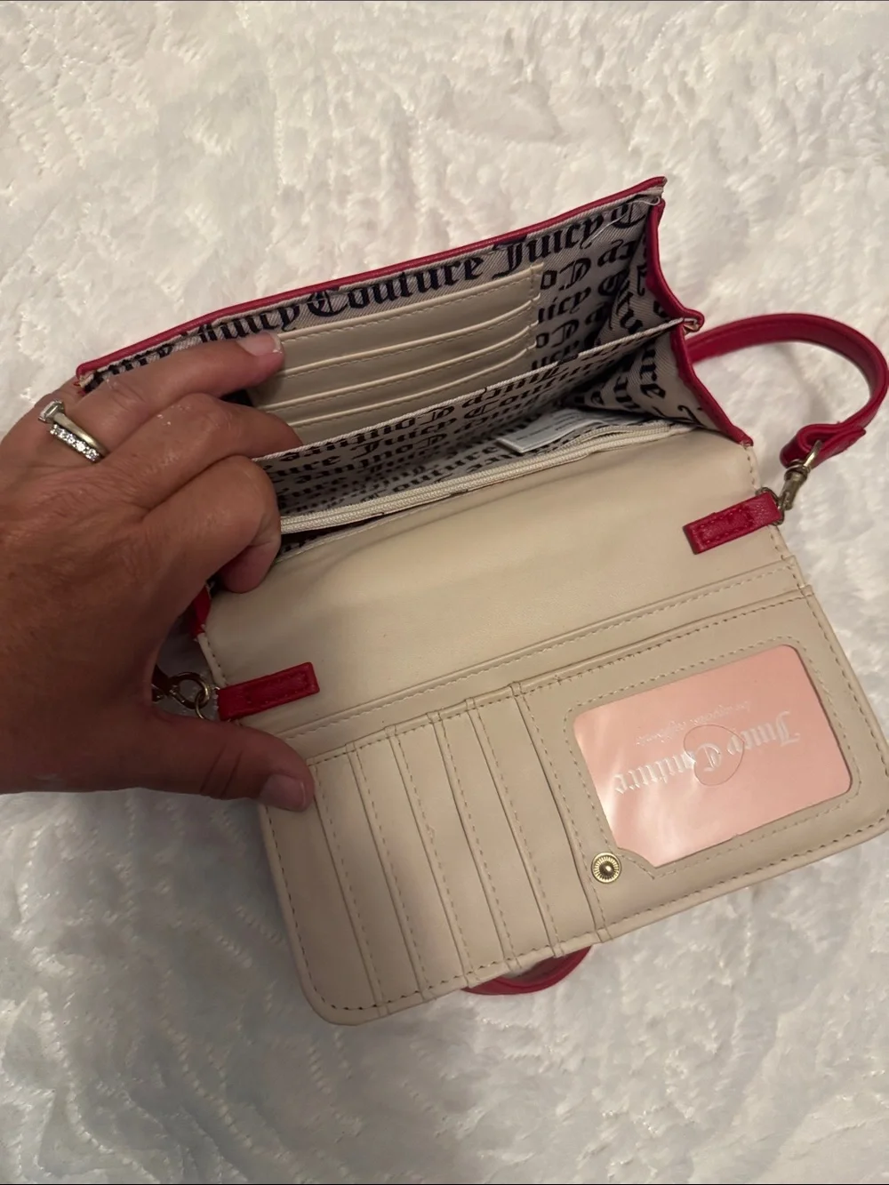 Juicy Couture Red Women's Wallet - Embossed Heart Design strap crossbody - Picture 5 of 5